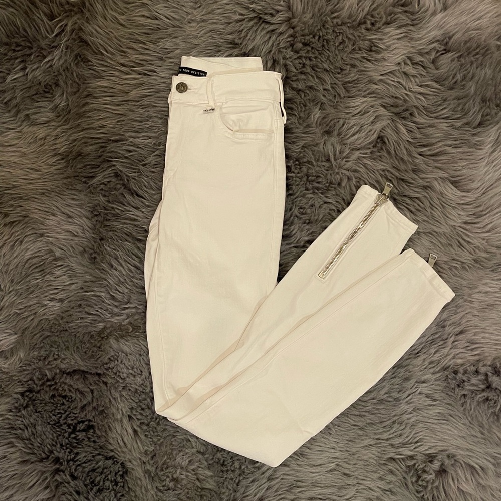 Joan Smalls x True Religion White Jeans